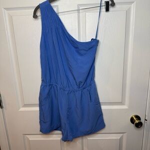 Banana Republic Women’s Blue One Shoulder Shorts Romper Size 4 GUC
